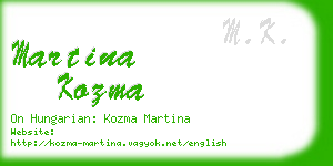 martina kozma business card